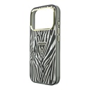 Apple iPhone 18 Pro Max Kılıf Guess Orjinal Lisanslı M-safe Şarj Özellikli Üçgen Logolu Zebra Desenli Silikon Kapak - 5