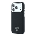 Apple iPhone 18 Pro Max Kılıf Guess Orjinal Lisanslı M-safe Şarj Özellikli Grained Triangle Kapak - 1