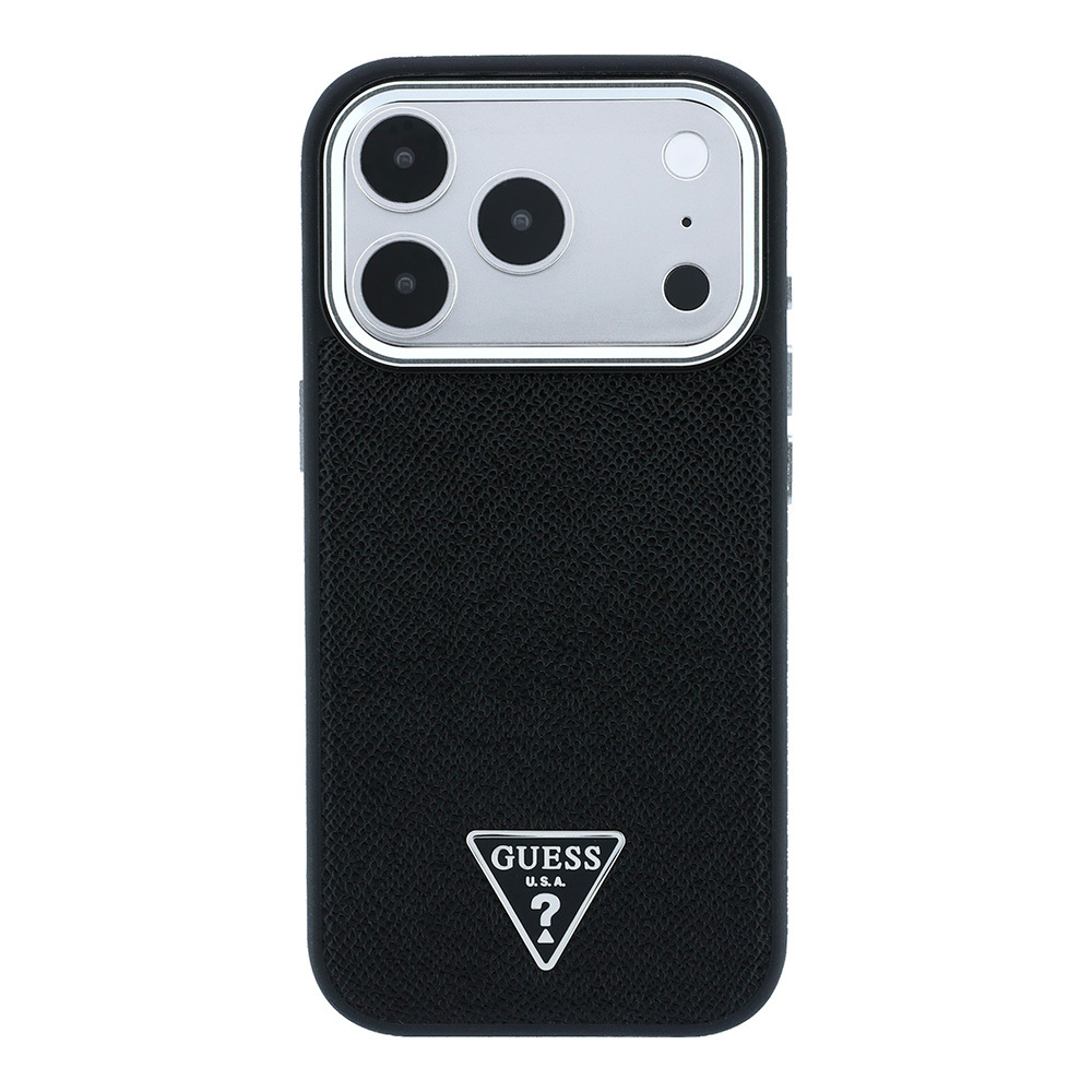 Apple iPhone 18 Pro Max Kılıf Guess Orjinal Lisanslı M-safe Şarj Özellikli Grained Triangle Kapak - 2