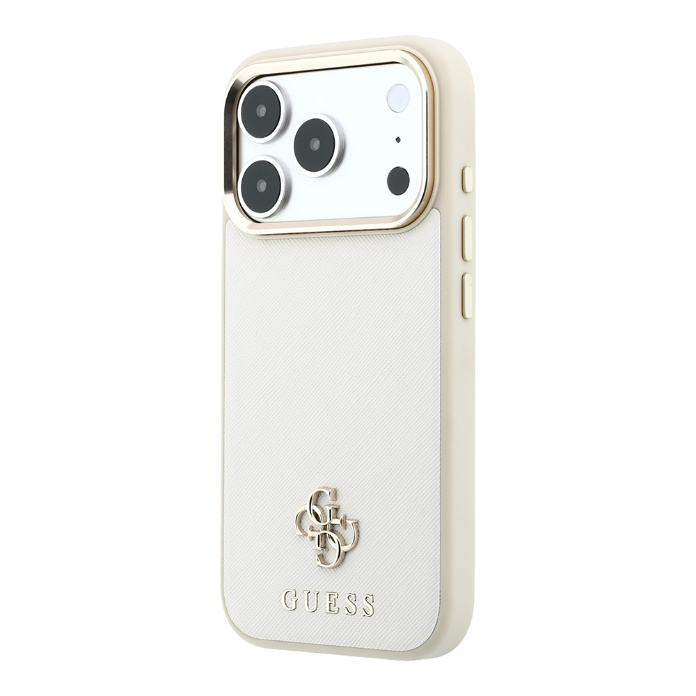 Apple iPhone 18 Pro Max Kılıf Guess Orjinal Lisanslı M-safe Şarj Özellikli Klasik Yazı ve 4G Logolu PU Deri Saffiano Kapak - 1