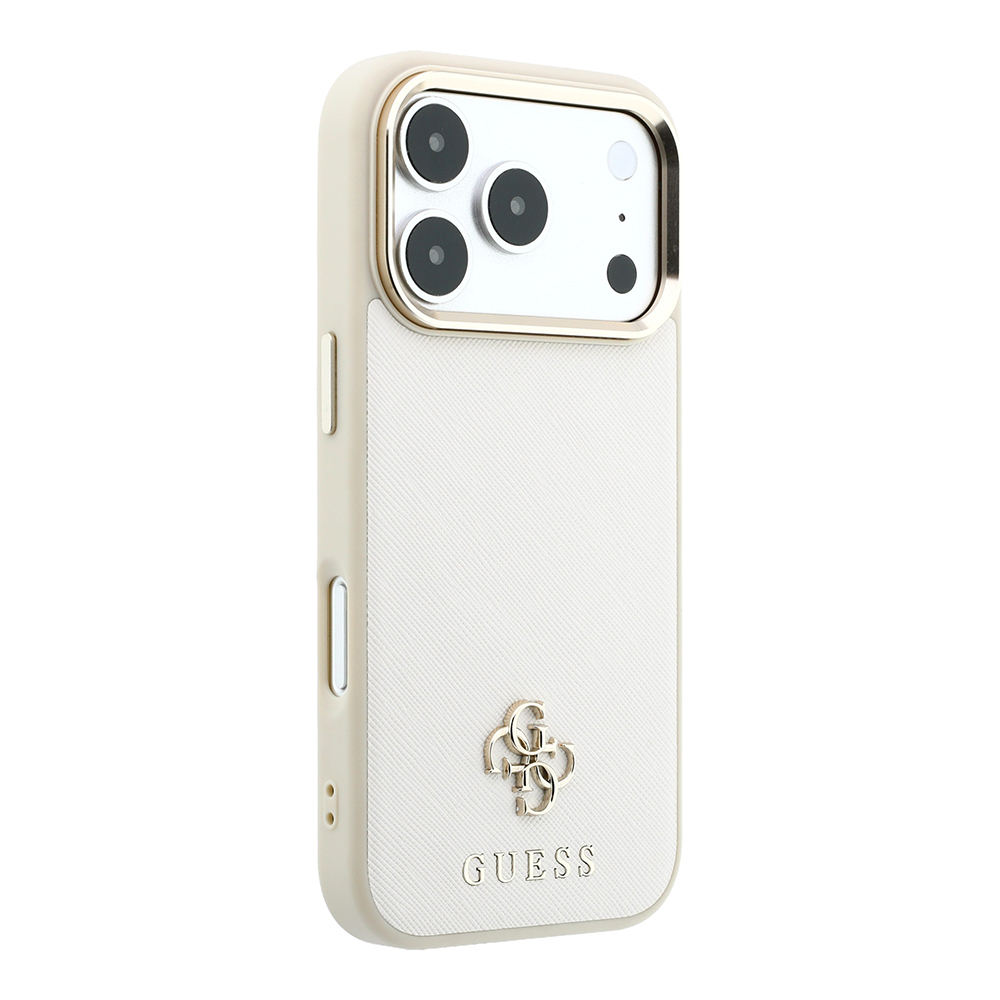 Apple iPhone 18 Pro Max Kılıf Guess Orjinal Lisanslı M-safe Şarj Özellikli Klasik Yazı ve 4G Logolu PU Deri Saffiano Kapak - 3