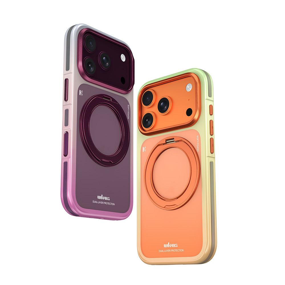 Apple iPhone 17 Pro Uyumlu Kılıf M-safe Şarj Özellikli Sert PC Wlons Arvox Standlı Kapak - 2