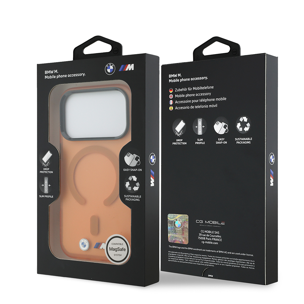 Apple iPhone 18 Pro Max Kılıf BMW Orjinal Lisanslı M-safe Şarj Özellikli Metal Buton Tasarımlı Buzlu IML Baskılı Kapak - 7