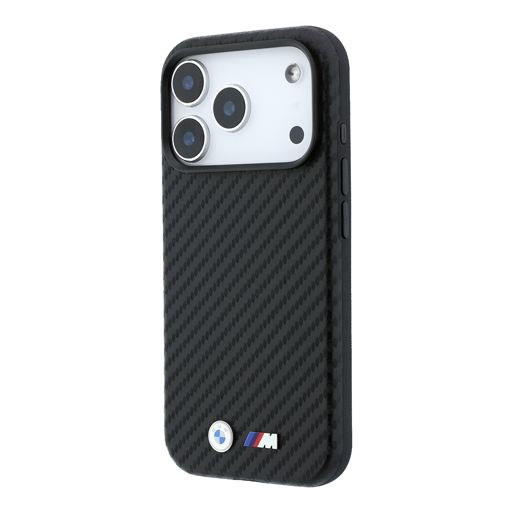 Apple iPhone 18 Pro Max Kılıf BMW Orjinal Lisanslı M-safe Şarj Özellikli Karbon Fiber Tasarımlı ve Metal Logolu PU Deri Kapak - 1