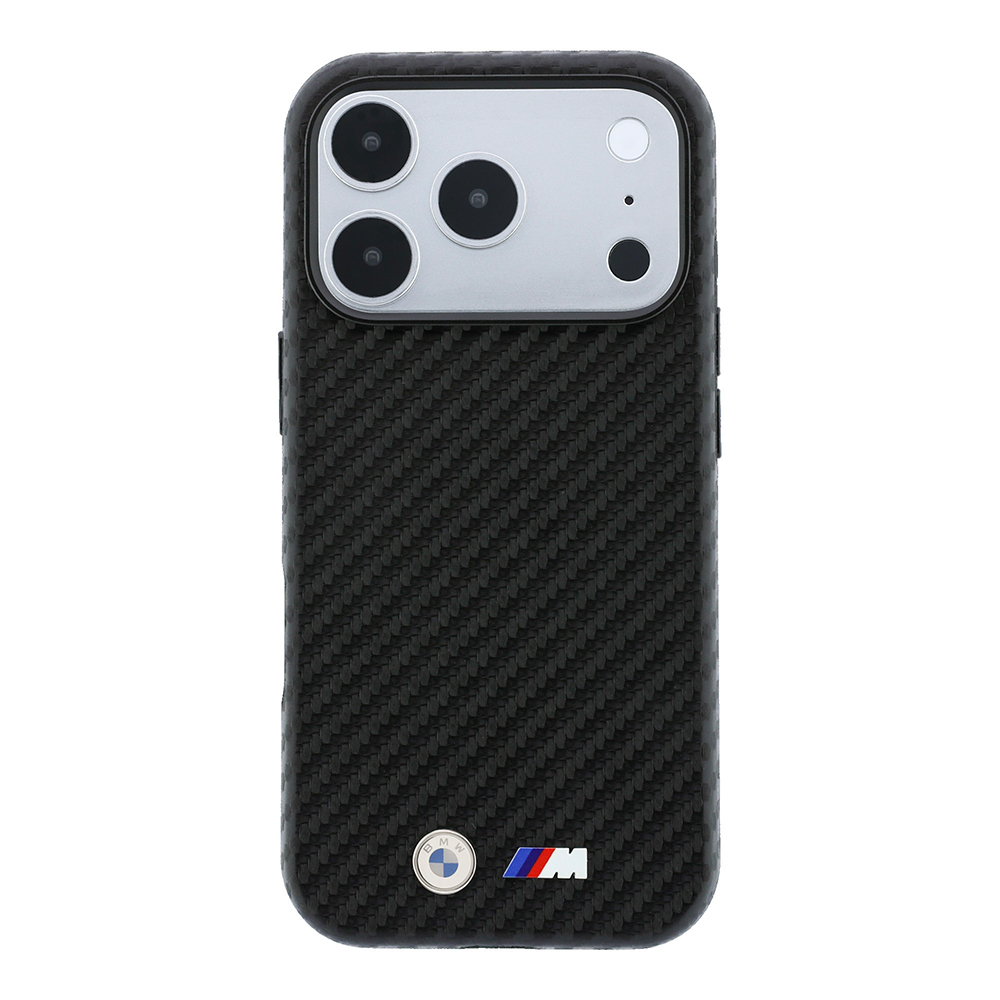 Apple iPhone 18 Pro Max Kılıf BMW Orjinal Lisanslı M-safe Şarj Özellikli Karbon Fiber Tasarımlı ve Metal Logolu PU Deri Kapak - 2