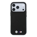Apple iPhone 18 Pro Max Kılıf BMW Orjinal Lisanslı M-safe Şarj Özellikli Karbon Fiber Tasarımlı ve Metal Logolu PU Deri Kapak - 2