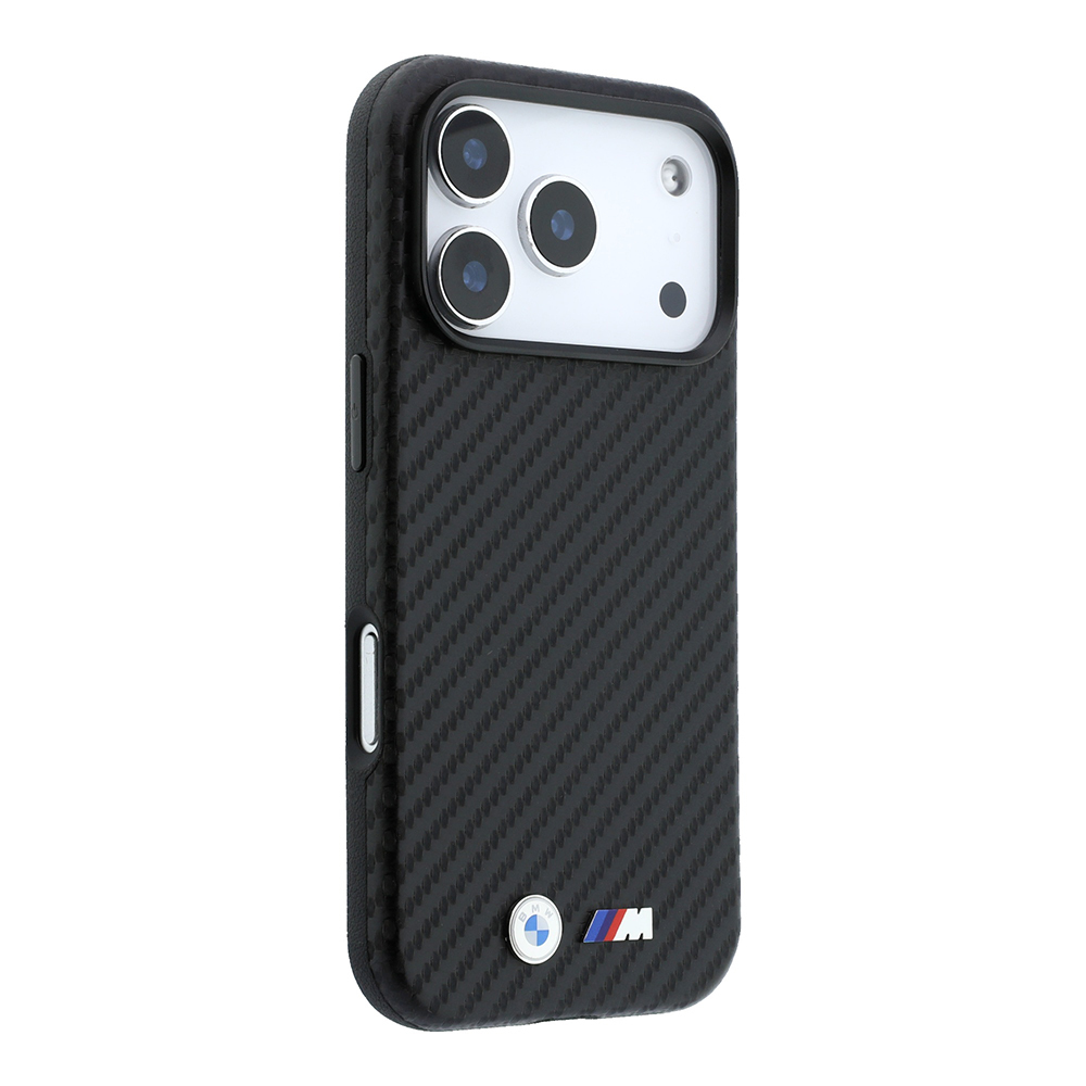 Apple iPhone 18 Pro Max Kılıf BMW Orjinal Lisanslı M-safe Şarj Özellikli Karbon Fiber Tasarımlı ve Metal Logolu PU Deri Kapak - 3