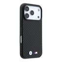 Apple iPhone 18 Pro Max Kılıf BMW Orjinal Lisanslı M-safe Şarj Özellikli Karbon Fiber Tasarımlı ve Metal Logolu PU Deri Kapak - 3