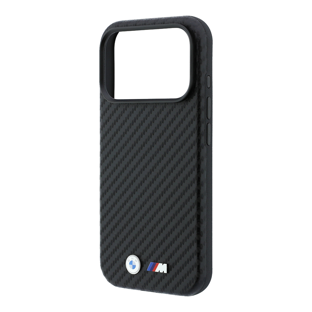 Apple iPhone 18 Pro Max Kılıf BMW Orjinal Lisanslı M-safe Şarj Özellikli Karbon Fiber Tasarımlı ve Metal Logolu PU Deri Kapak - 5