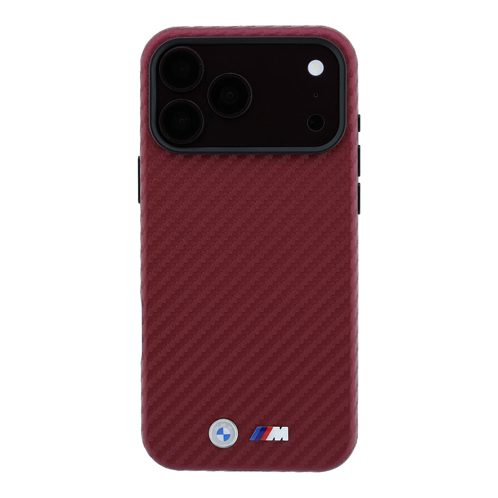 Apple iPhone 18 Pro Max Kılıf BMW Orjinal Lisanslı M-safe Şarj Özellikli Karbon Fiber Tasarımlı ve Metal Logolu PU Deri Kapak - 2