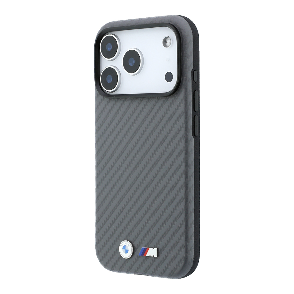Apple iPhone 18 Pro Max Kılıf BMW Orjinal Lisanslı M-safe Şarj Özellikli Karbon Fiber Tasarımlı ve Metal Logolu PU Deri Kapak - 1