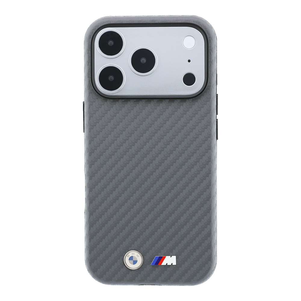 Apple iPhone 18 Pro Max Kılıf BMW Orjinal Lisanslı M-safe Şarj Özellikli Karbon Fiber Tasarımlı ve Metal Logolu PU Deri Kapak - 2