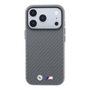 Apple iPhone 18 Pro Max Kılıf BMW Orjinal Lisanslı M-safe Şarj Özellikli Karbon Fiber Tasarımlı ve Metal Logolu PU Deri Kapak - 2