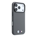 Apple iPhone 18 Pro Max Kılıf BMW Orjinal Lisanslı M-safe Şarj Özellikli Karbon Fiber Tasarımlı ve Metal Logolu PU Deri Kapak - 3