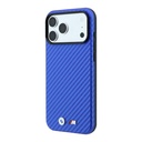 Apple iPhone 18 Pro Kılıf BMW Orjinal Lisanslı M-safe Şarj Özellikli PU Karbon Tasarımlı Metal Logolu Kapak - 1