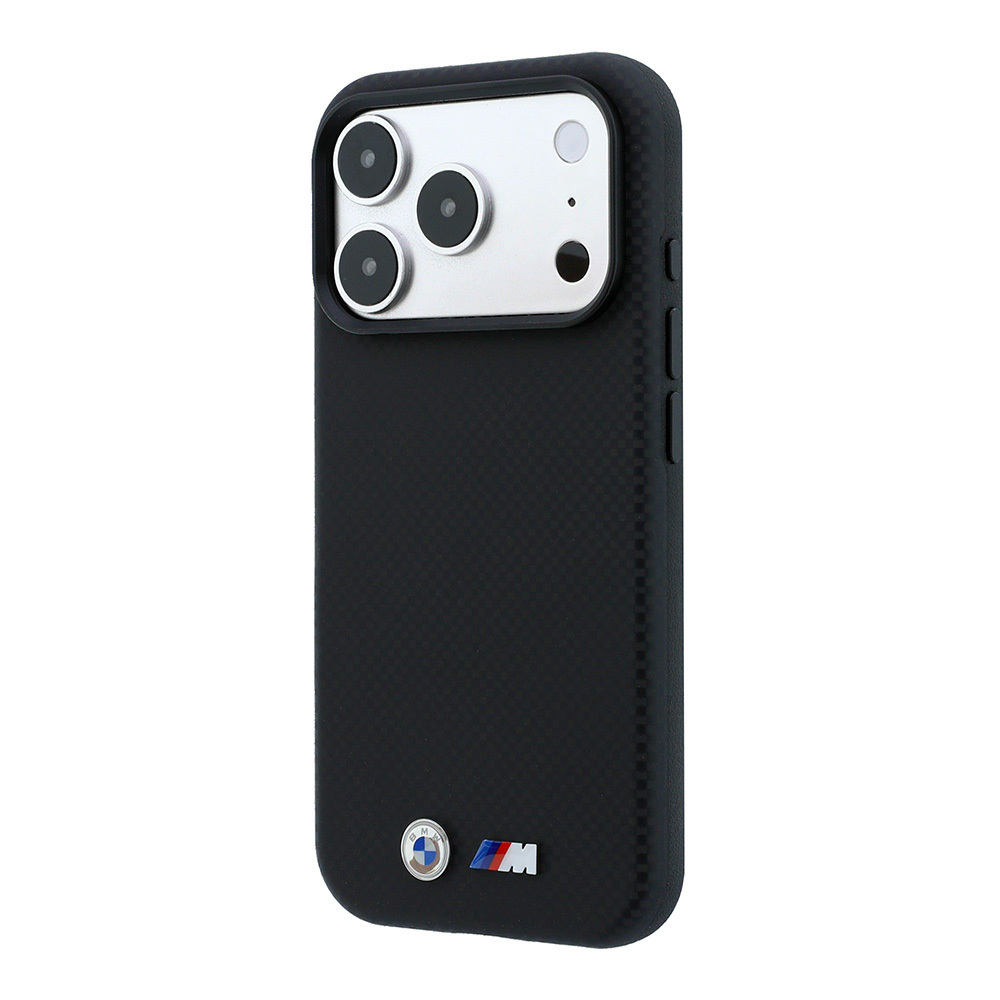 Apple iPhone 18 Pro Max Kılıf BMW Orjinal Lisanslı M-safe Şarj Özellikli Metal Logolu Karbon Fiber Kevlar Kapak - 1