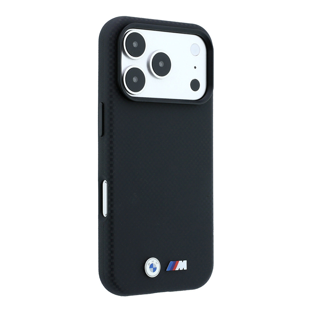 Apple iPhone 18 Pro Max Kılıf BMW Orjinal Lisanslı M-safe Şarj Özellikli Metal Logolu Karbon Fiber Kevlar Kapak - 3