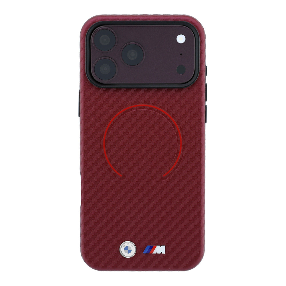 Apple iPhone 18 Pro Max Kılıf BMW Orjinal Lisanslı M-safe Şarj Özellikli PU Metal Logolu Kırmızı Halka Tasarımlı Kapak - 2