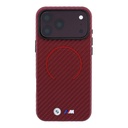Apple iPhone 18 Pro Max Kılıf BMW Orjinal Lisanslı M-safe Şarj Özellikli PU Metal Logolu Kırmızı Halka Tasarımlı Kapak - 2