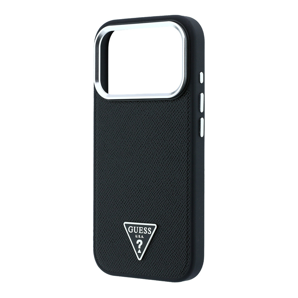 Apple iPhone 18 Pro Kılıf Guess Orjinal Lisanslı M-safe Şarj Özellikli Grained Triangle Kapak - 5