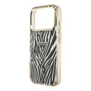 Apple iPhone 18 Pro Kılıf Guess Orjinal Lisanslı M-safe Şarj Özellikli Üçgen Logolu Zebra Desenli Silikon Kapak - 5