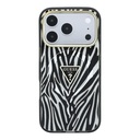 Apple iPhone 18 Pro Kılıf Guess Orjinal Lisanslı M-safe Şarj Özellikli Üçgen Logolu Zebra Desenli Silikon Kapak - 2