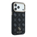 Apple iPhone 18 Pro Max Kılıf Guess Orjinal Lisanslı M-safe Şarj Özellikli Klasik Yazı ve 4G Logolu PU Deri Peony Kapak - 3