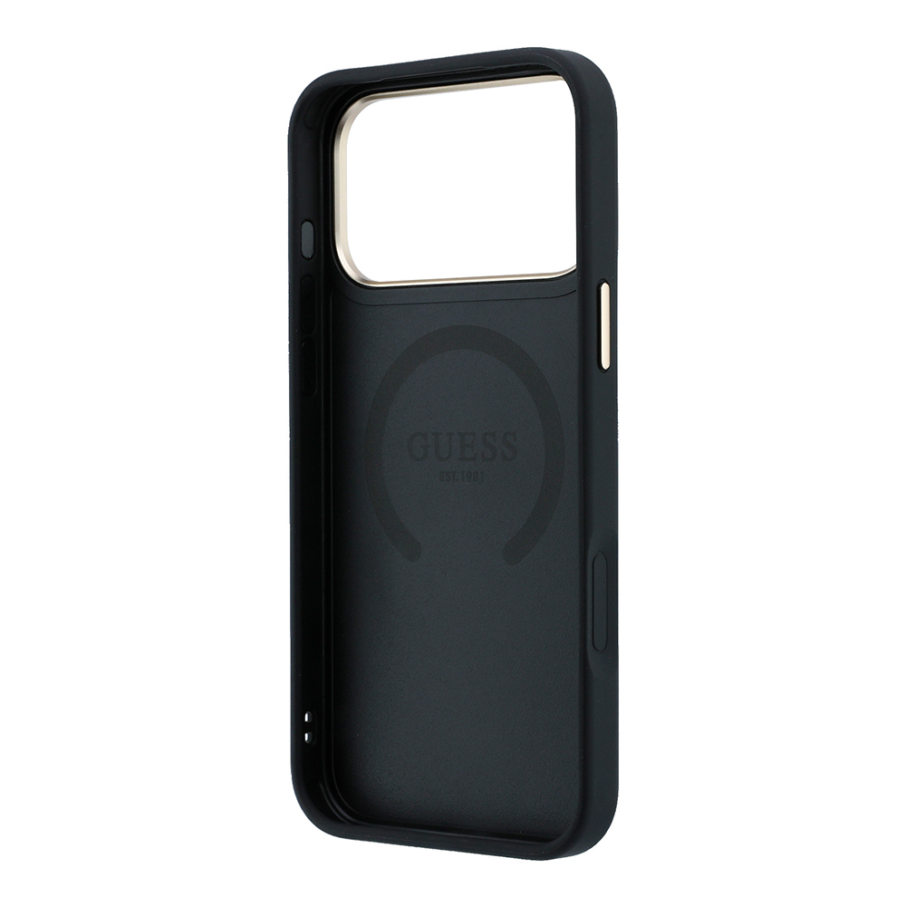 Apple iPhone 18 Pro Max Kılıf Guess Orjinal Lisanslı M-safe Şarj Özellikli Klasik Yazı ve 4G Logolu PU Deri Peony Kapak - 6