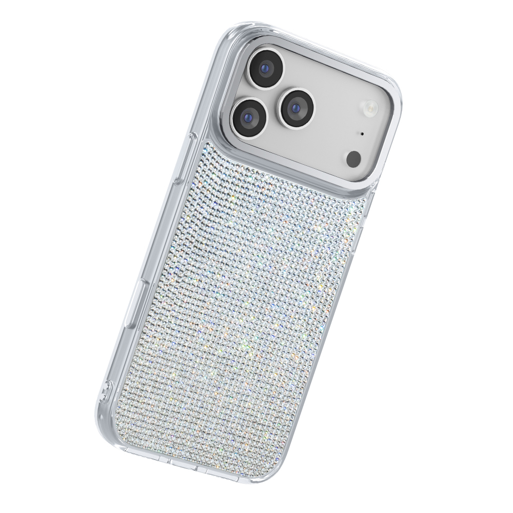 Apple iPhone 17 Pro Uyumlu Kılıf M-Safe Şarj Özellikli El İşlemeli Swarovski Taşlı Zore Paris Riva Sert PC Kapak - 2