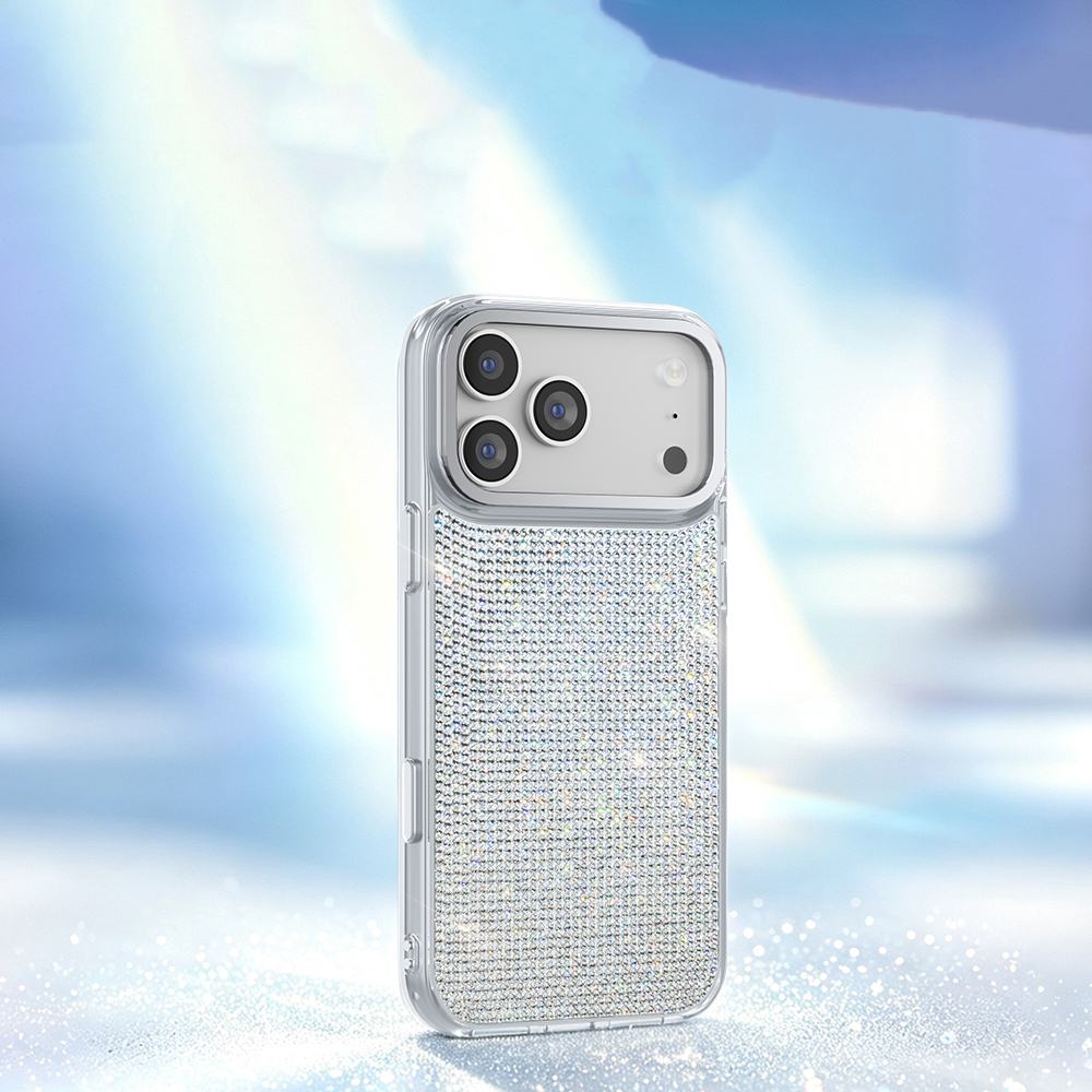 Apple iPhone 17 Pro Uyumlu Kılıf M-Safe Şarj Özellikli El İşlemeli Swarovski Taşlı Zore Paris Riva Sert PC Kapak - 3