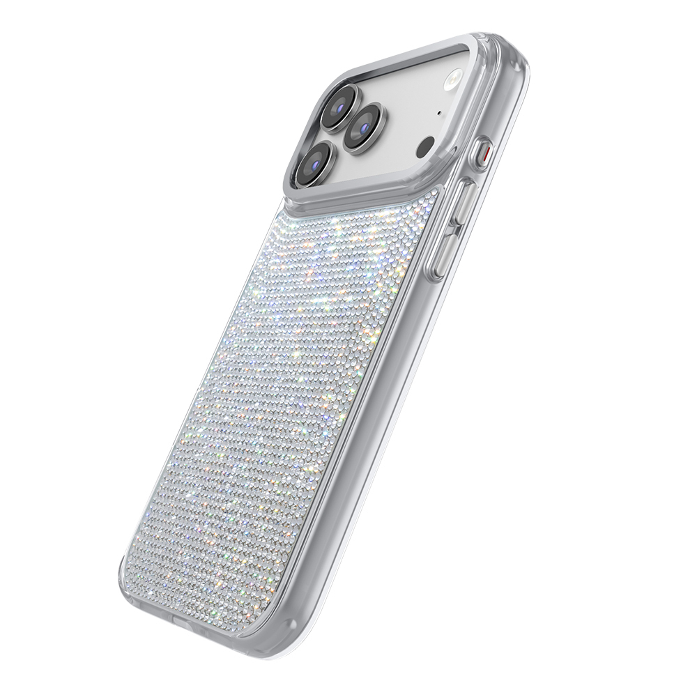 Apple iPhone 17 Pro Max Uyumlu Kılıf M-Safe Şarj Özellikli El İşlemeli Swarovski Taşlı Zore Paris Riva Sert PC Kapak - 1