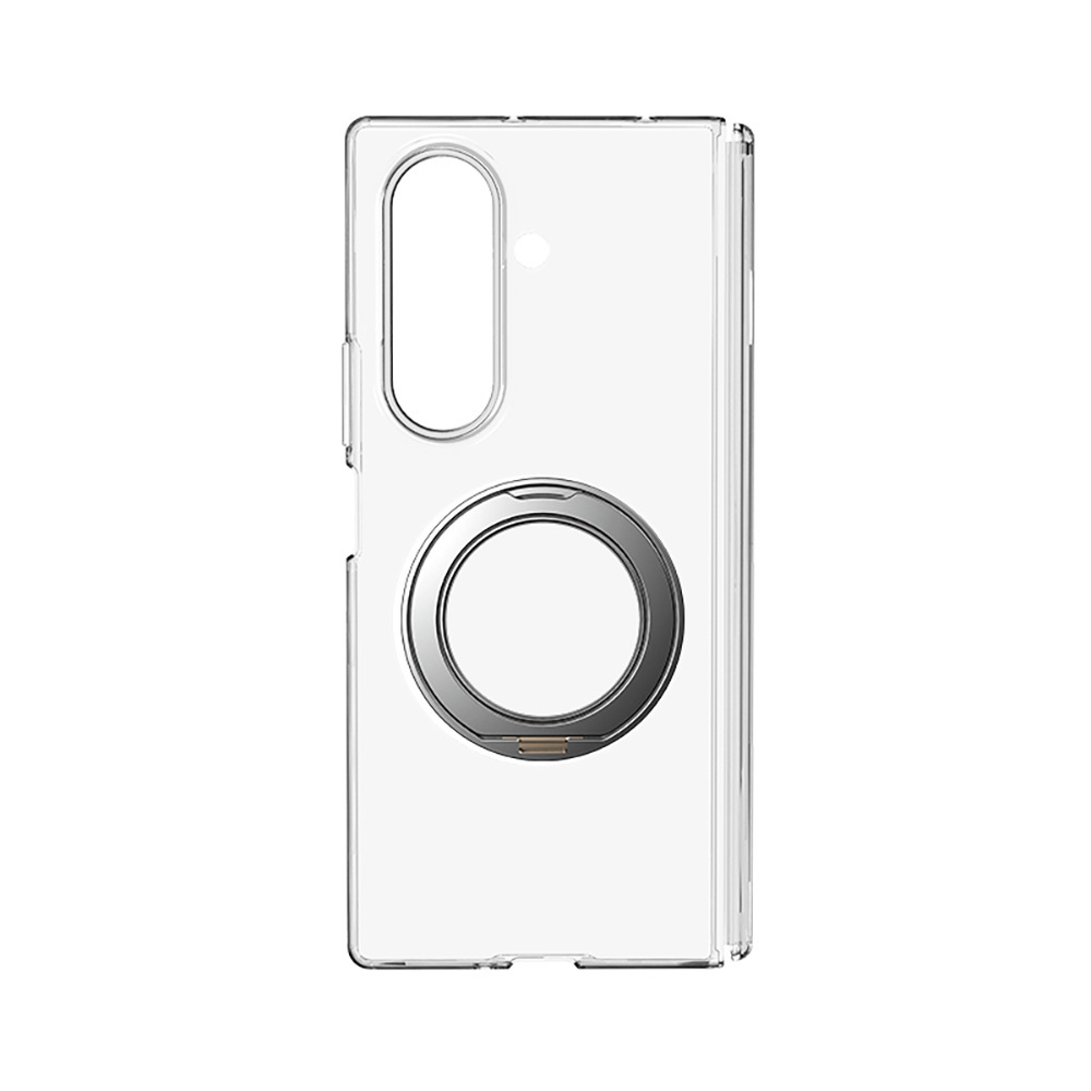 Samsung Galaxy Z Fold 7 Uyumlu Kılıf M-safe Şarj Özellikli Transparan Sert PC Wlons Pita Standlı Kapak - 1