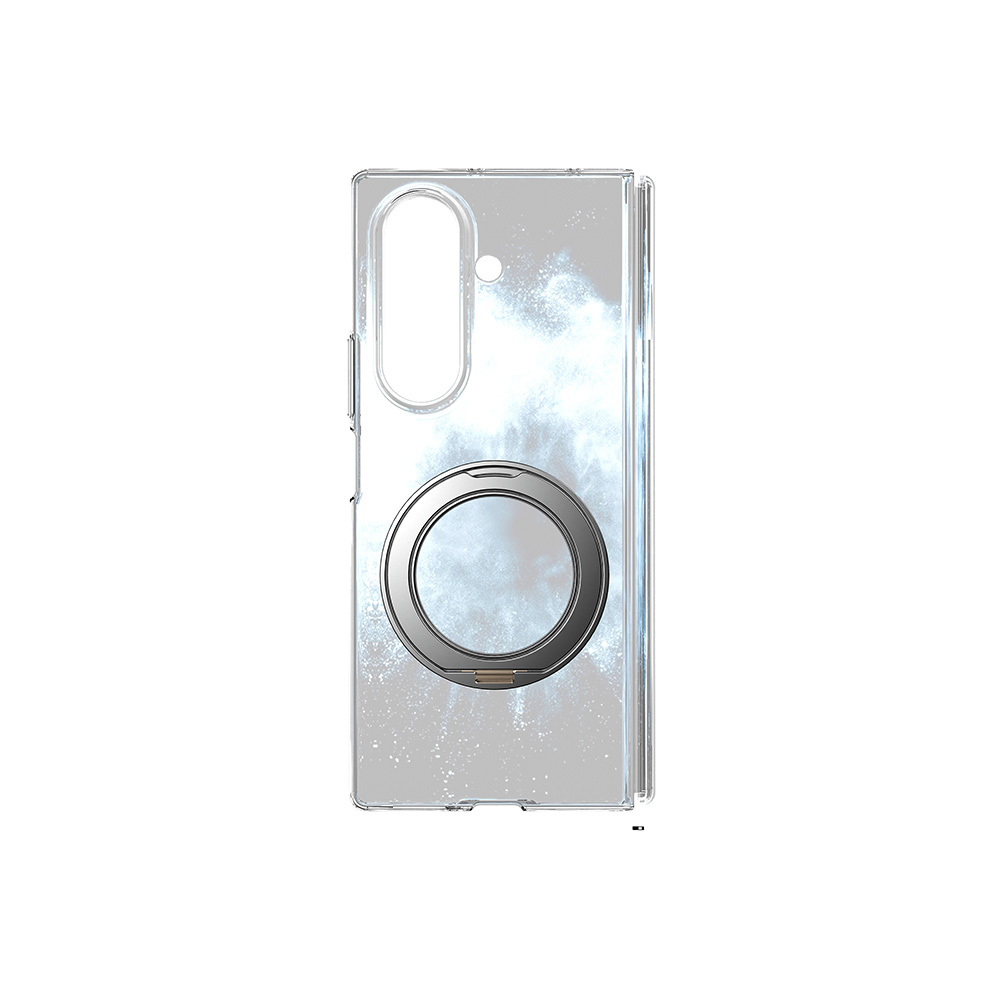 Samsung Galaxy Z Fold 7 Uyumlu Kılıf M-safe Şarj Özellikli Transparan Sert PC Wlons Pita Standlı Kapak - 4