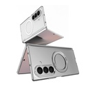 Samsung Galaxy Z Fold 7 Uyumlu Kılıf M-safe Şarj Özellikli Transparan Sert PC Wlons Pita Standlı Kapak - 5