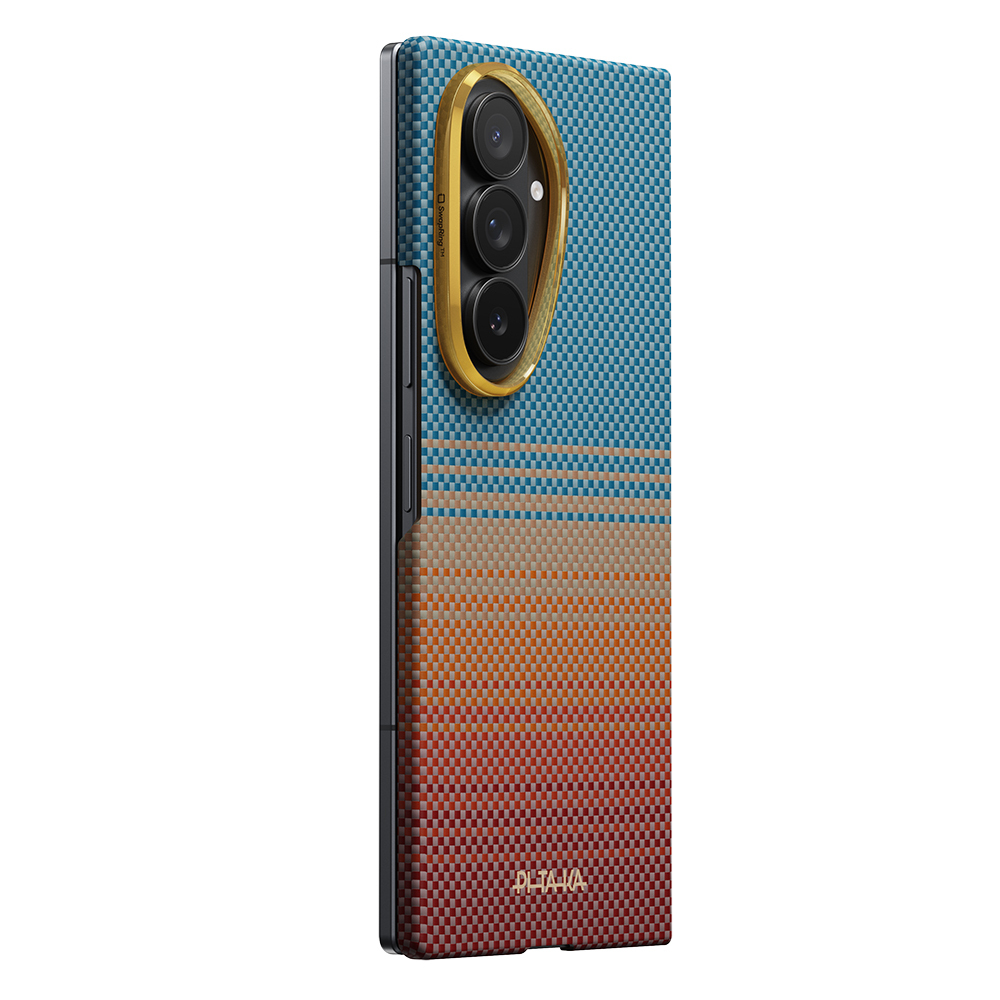 Galaxy Z Fold 8 Ultra Kılıf M-safe Şarj Özellikli Aramid Karbon Fiber Pitaka Sunset 2.0 California Dream Serisi Kapak - 7