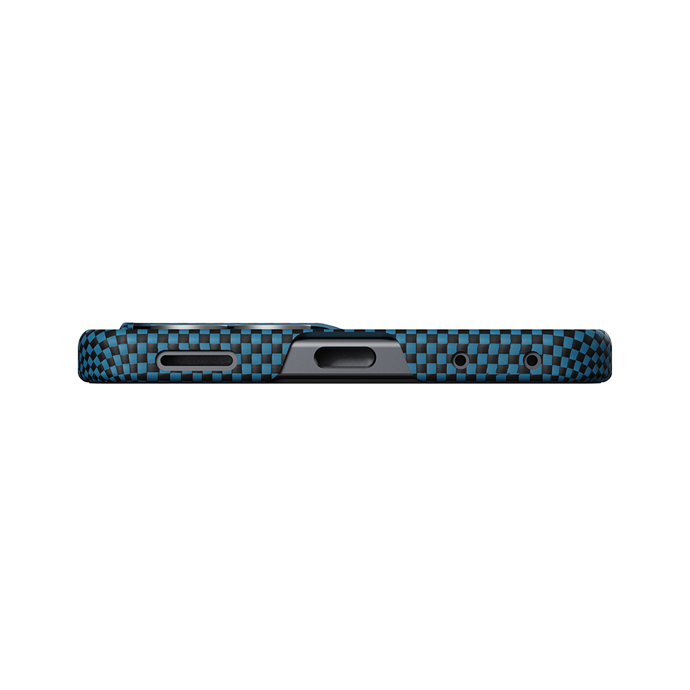 Samsung Galaxy Z Flip Uyumlu 8 Kılıf M-safe Şarj Özellikli Aramid Karbon Fiber Pitaka Tactile Woven Sunset-Moonrise Serisi Kapak - 5