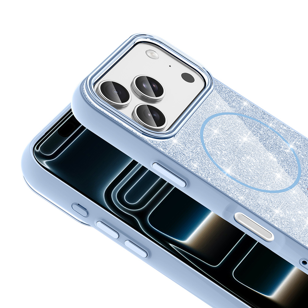 Apple iPhone 17 Pro Max Uyumlu Kılıf M-safe Şarj Özellikli Parlayan Simli Zore Okso Kapak - 2