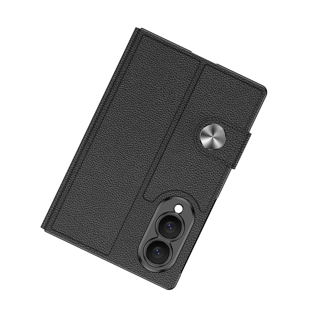 Galaxy Z Fold 8 Kılıf Karbon Fiber Tasarımlı Magnetik Tokalı Kartlıklı Zore Kıpta Zegna Kapak - 2