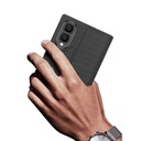 Galaxy Z Fold 8 Kılıf Karbon Fiber Tasarımlı Magnetik Tokalı Kartlıklı Zore Kıpta Zegna Kapak - 3