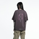 Skinarma Cypher Kısa Kollu Oversize Unisex Bisiklet Yaka Mor Tişört - 3