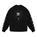 Skinarma Neptune Uzun Kollu Oversize Unisex Bisiklet Yaka Siyah Sweatshirt - 1