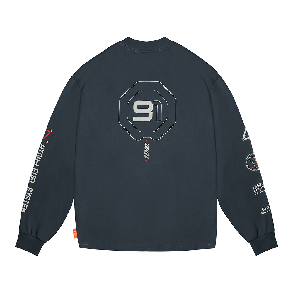 Skinarma Neptune Uzun Kollu Oversize Unisex Bisiklet Yaka Lacivert Sweatshirt - 1
