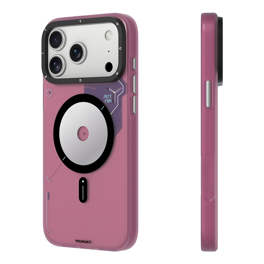 Apple iPhone 17 Pro Uyumlu Kılıf M-safe Şarj Özellikli Disk Desenli Youngkit Disc Battle Kapak - 1