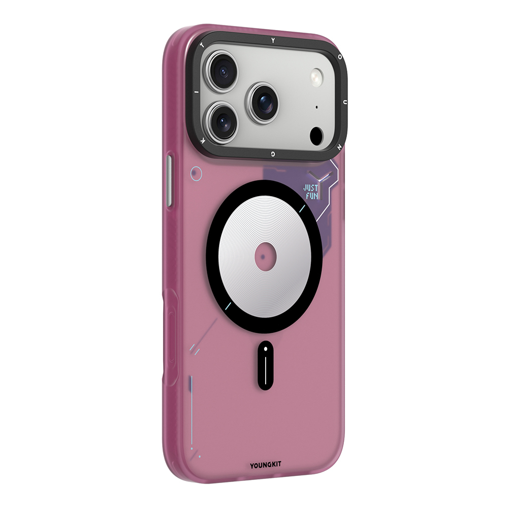 Apple iPhone 17 Pro Uyumlu Kılıf M-safe Şarj Özellikli Disk Desenli Youngkit Disc Battle Kapak - 2