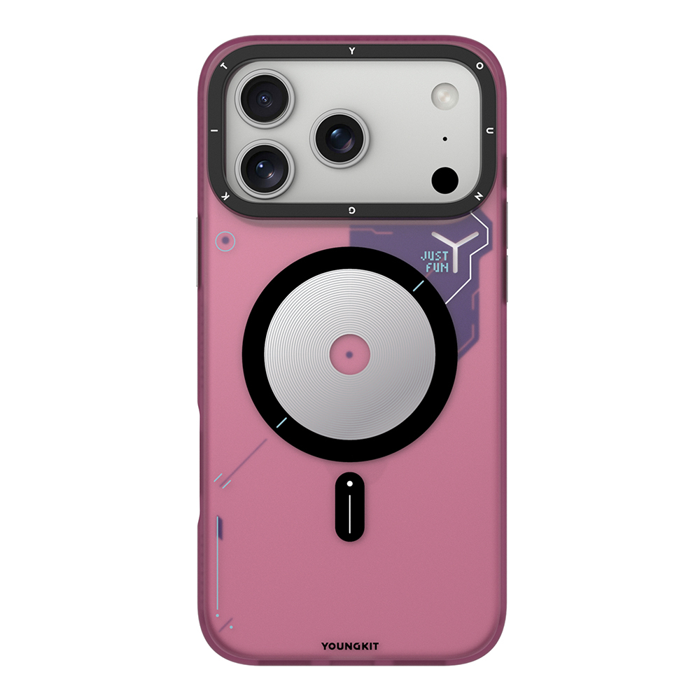 Apple iPhone 17 Pro Max Uyumlu Kılıf M-safe Şarj Özellikli Disk Desenli Youngkit Disc Battle Kapak - 2