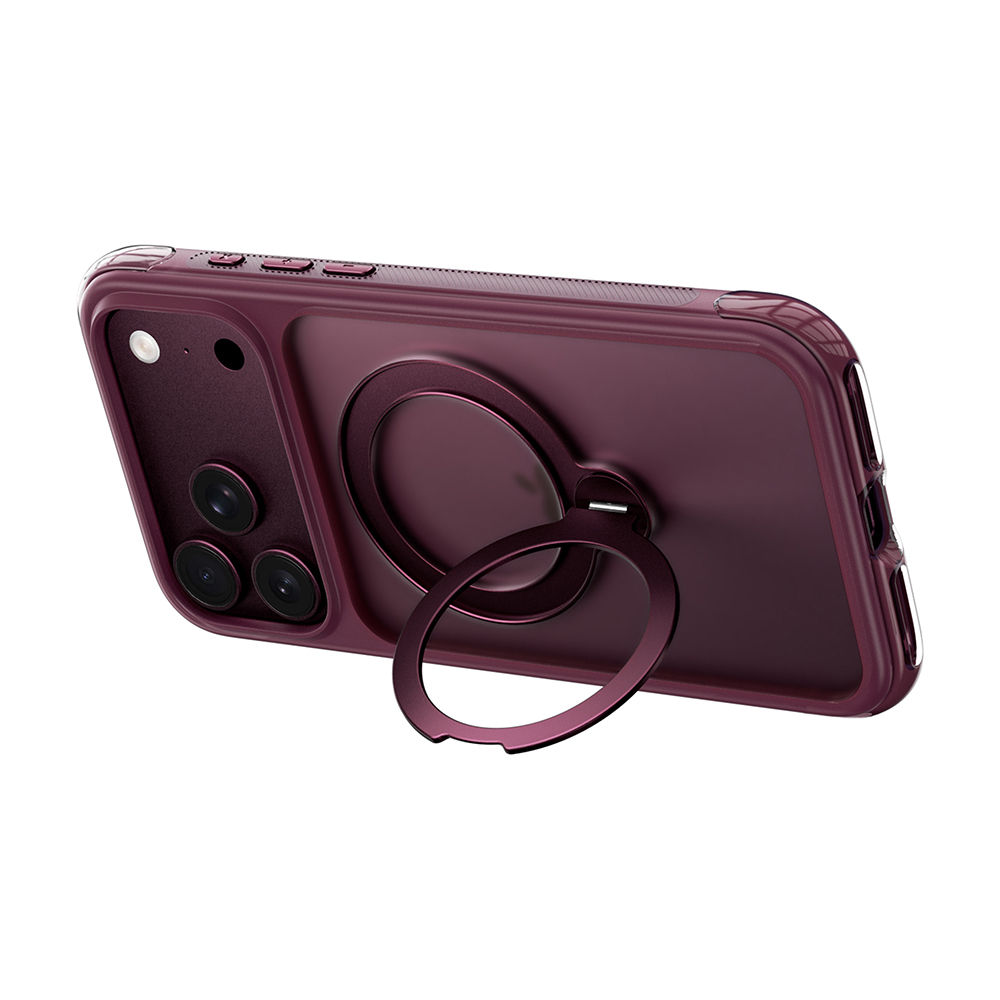 Apple iPhone 17 Pro Uyumlu Kılıf Wiwu AG-203 AeroGuard Ultra Serisi M-safe Şarj Özellikli Airbag Tasarımlı Standlı Kapak - 6