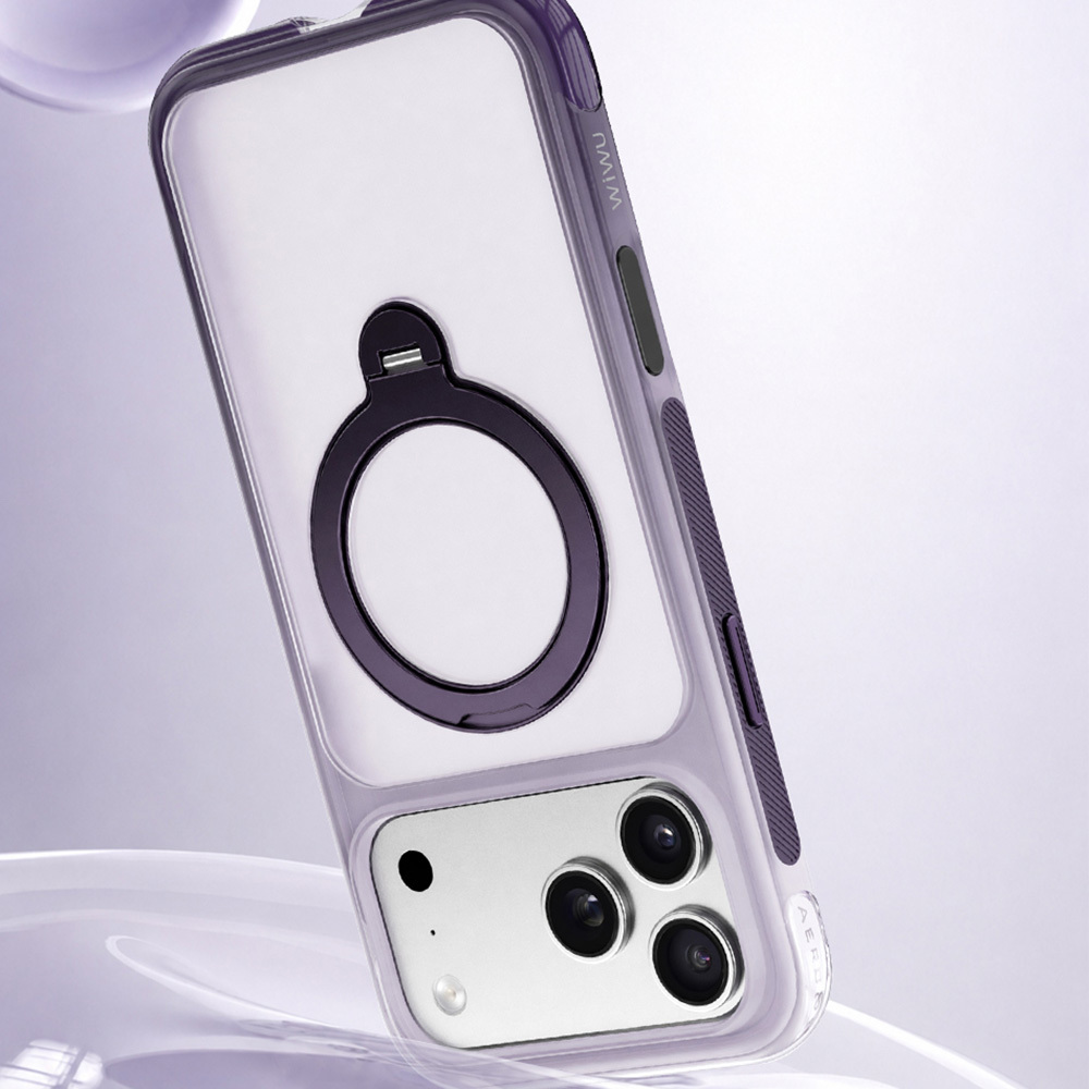 Apple iPhone 17 Pro Max Uyumlu Kılıf Wiwu AS-204 AeroShield Aurora Ultra Serisi M-safe Şarj Özellikli Airbag Tasarımlı Standlı Kapak - 7