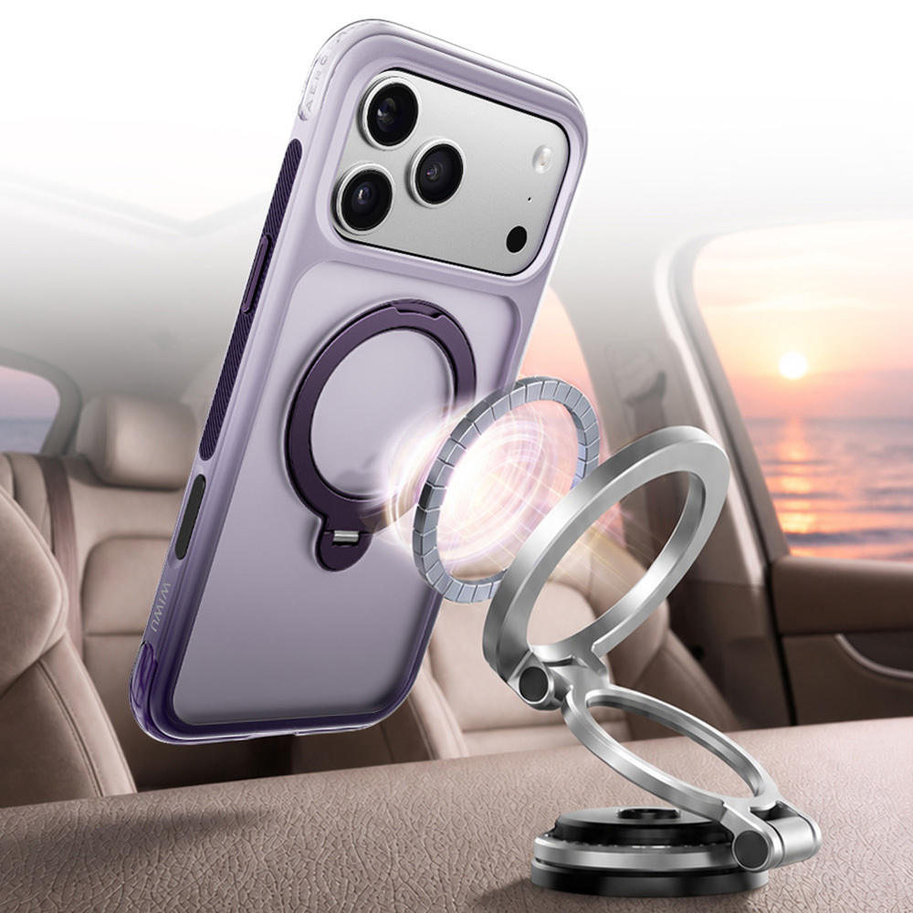 Apple iPhone 17 Pro Max Uyumlu Kılıf Wiwu AS-204 AeroShield Aurora Ultra Serisi M-safe Şarj Özellikli Airbag Tasarımlı Standlı Kapak - 8