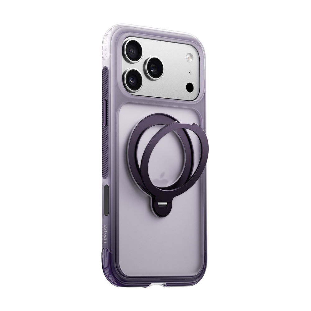 Apple iPhone 17 Pro Max Uyumlu Kılıf Wiwu AS-204 AeroShield Aurora Ultra Serisi M-safe Şarj Özellikli Airbag Tasarımlı Standlı Kapak - 12