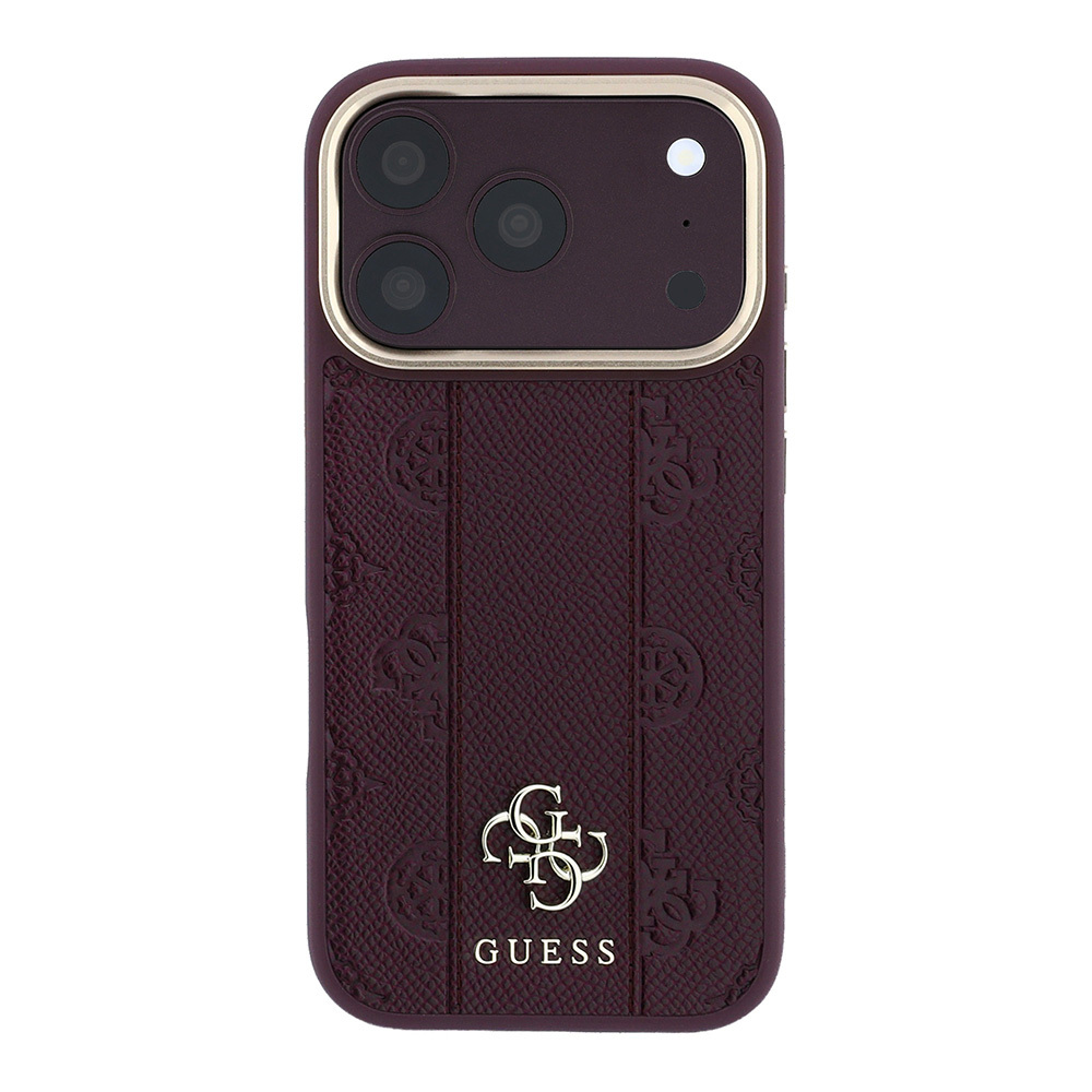 Apple iPhone 18 Pro Kılıf Guess Orjinal Lisanslı M-safe Şarj Özellikli Şeritli Peony 4G ve Yazı Logolu Kapak - 2